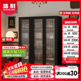 盛耐钢制法式复古风家用书柜多层书架储物柜收纳柜自由组合客厅落地柜