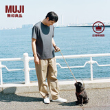 无印良品（MUJI）男式天竺编织圆领短袖T恤男士打底衫男款休闲上衣夏季男装 深灰色 L (175/100A)