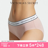 维多利亚的秘密（Victoria's Secret） 夏季棉质舒适内裤logo腰带低腰女三角裤简约红色 3SOH裸粉色-6819 1条 S