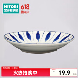 NITORI宜得利家居 日式餐具饭碗双耳碗圆碟茶杯方形碗太十草 圆碟 106-F3