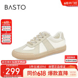 百思图经典德训鞋休闲运动板鞋女鞋VC203CM2 米/卡其色 36