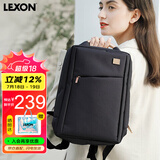 乐上（LEXON）时尚轻便双肩包女14英寸商务笔记本电脑包简约书包旅行包梦幻黑
