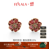 翡拉拉（fellala）十二生辰花耳钉立体石榴花耳环时尚高级感轻奢耳饰女生日节日礼物 木棉花