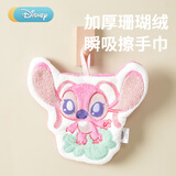 迪士尼擦手巾速干可爱可挂式卫生间厨房毛巾儿童擦手布加厚吸水安琪粉