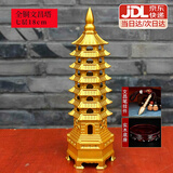 赟娅文昌塔铜质13层铜质学生书桌办公室国学风水摆件黄铜桌面装饰礼品 （经典款）铜文昌塔7层18cm