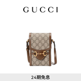GUCCI古驰Gucci Horsebit 1955系列迷你手袋斜挎包 米色/乌木色 均码