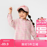 巴拉巴拉童装儿童衬衫2025女童男童上衣格纹衬衣春装亲子百搭209125102201