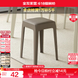 全友家居小方凳子可叠放家用结实耐用软包高脚移动塑料板凳DX115080 灰色|软垫凳*1