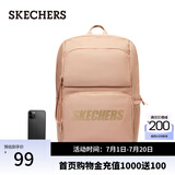 斯凯奇（Skechers）双肩包男女红色书包时尚大容量休闲运动旅行背包 桃米色/00GY