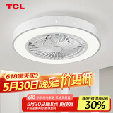TCL 吸顶餐厅儿童房间超薄吊顶一体吸顶卧室风扇灯水晶装饰吊扇灯具 星星-变频+调光-遥控