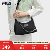 FILA 斐乐官方女包挎包夏季新款简约时尚斜挎包单肩包腋下包 正黑色-BK XS