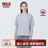 无印良品（MUJI）女式 天竺编织圆领短袖T恤上衣打底衫女款内搭多巴胺女装 灰色BB2P6C4S M (160/84A)