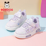 巴布豆童鞋女童秋款时尚百搭跑鞋软底舒适儿童板鞋101553195糖果紫30
