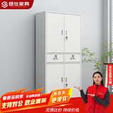 岳仕 文件柜凭证柜铁皮柜钢制办公柜档案柜资料柜储物柜资料柜带锁 二斗铁文件柜 0.5mm