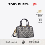 Tory Burch汤丽柏琦 T MONOGRAM 迷你提花波士顿斜挎酒桶包82939 Tory 海军蓝  405