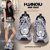 环球小众黑色潮流老爹鞋子女2025秋季新款爆款百搭休闲厚底运动鞋