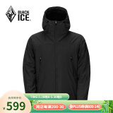 黑冰男士连帽棉服秋冬防风保暖轻量夹克Primaloft户外运动棉服 黑色 L