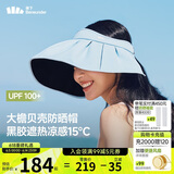 蕉下（beneunder）遮阳帽子黑胶贝壳防晒帽女防紫外线大檐太阳帽空顶帽BM532蓝