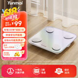 云麦智能体脂秤mini5 家用电子秤体重秤高精准73项身体数据监测心率版 塑形减脂称 体重管理镭射炫彩版