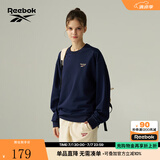 Reebok锐步官方24年新款男女款潮流舒适宽松百搭套头卫衣 24FRE301UGN2 藏蓝 L