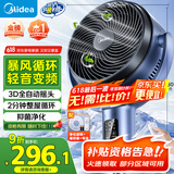 美的（Midea）【变频轻音】空气循环扇家用遥控电风扇四季净化扇轻音落地扇99%抑菌桌面小风扇大风力风扇GDG24ZR
