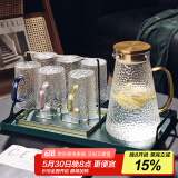 格娜斯（CRISTALGLASS）玻璃杯水杯家庭套装泡茶杯家用喝水杯子耐高温轻奢高颜值锤纹水具