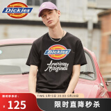 dickies 纯棉短袖T恤男 情侣男女同款 印花休闲百搭上衣7087 黑色 M