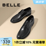 百丽通勤商务皮鞋商场同款舒适牛皮男士正装鞋婚鞋CF01DCM9【预售】 经典黑 43 (265mm)