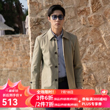 雅戈尔（YOUNGOR）风衣男翻领单风衣锦纶耐穿舒适透气男士上衣外套 GYDF424995YQA卡其 S 165/88A