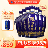 泸州老窖 蓝花瓷头曲 大瓶大容量 浓香型白酒 52度 1000ml 6瓶 