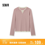 森马（Semir）森马毛衣女短款假两件含羊毛针织衫24冬新款保暖内搭109724107015