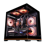 玩嘉孤勇者MINI黑色（彩虹版）海景房电脑机箱（ARGB灯条/上下防尘网/M-ATX主板/ITX主板/240水冷）