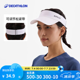 迪卡侬（DECATHLON）空顶帽男女夏天遮阳帽太阳帽鸭舌帽户外运动帽跑步帽子RUNC 新款白色-可调节松紧带款 新空顶帽松紧带（建议头围50-62厘米）