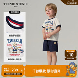 Teenie Weenie Kids小熊童装25夏季新款男女宝宝印花短袖短裤套装 藏青色 100 cm
