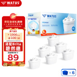WATUS德国原装进口滤芯适用Brita碧然德过滤水壶净水器 适配Brita碧然德滤芯6枚装