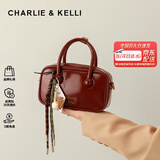 CHARLIE&KELLI CK品牌包包女包潮流波士顿包2025新款情人节礼物手提单肩斜挎包 安可拉红【京仓配送 赠礼袋】