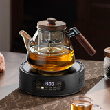 忆壶茶（YIHUTEA） 茶壶玻璃泡茶壶侧把过滤煮茶壶加厚耐热电陶炉烧水壶养生煮茶器 【1500瓦】1.2L蒸煮胆黑色煮茶套