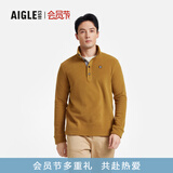 AIGLE艾高抓绒衣经典款POLARTEC户外保暖休闲耐穿半拉链上衣男士 烟草色 BE483 M (175/92A)