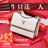 啄木鸟（TUCANO）【明星同款】包包女包牛皮时尚单肩斜挎包女链条包实用生日礼物 米白银鹿礼盒【幸运一鹿有你】
