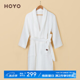 HOYO日本 浴袍五星级酒店浴袍情侣装纯棉柔软吸水浴衣汗蒸服男女通用 本白 S码 适合身高155-170CM