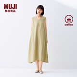 无印良品（MUJI）女式 棉 汉麻 无袖连衣裙女装裙子夏季 连身裙长裙 BCD91C5S 黄色 L （165/88A）