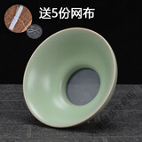 贝净洁茶漏茶滤创意陶瓷过滤网茶叶茶隔过滤器功夫茶具配件白瓷泡茶漏斗 汝窑过滤面（送5份网布）