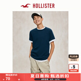 HOLLISTER24夏款经典小海鸥情侣基础款短袖T恤男装女装KI324-4042 深蓝色 M (180/100A)