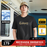 卡宾（CABBEEN）【凉感】烫印LOGO短袖T恤男2024夏季新款潮流冰丝情侣装上衣 煤黑色01 L /175/50