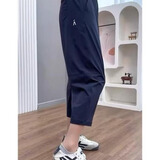 【全部降价处理】夏季新款女士宽松哈伦八分裤冰丝速干运动休闲裤 藏青色 【质量升级款】 L （建议120-140斤）