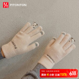 FitonTon手套女冬季防寒保暖女生手套加厚加绒毛线手套防风可爱触屏手套女