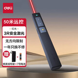 得力（deli）ppt翻页笔教师用激光笔无线演示器多媒体教学翻页器会议指示大型演讲电子教鞭课件笔投影遥控笔 电池款【红光-50m】超长续航 2802黑色