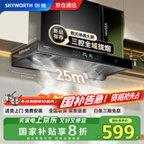 创维（Skyworth）【家电国家补贴20%】抽油烟机家用 欧式顶吸三腔油烟机 25立方大吸力排烟机 高温自清洗Y015