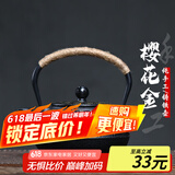 束氏生铁壶烧水壶煮水壶生铁壶日式茶具铸铁壶煮茶壶养生壶-樱雪缤纷
