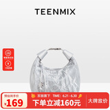 天美意（TEENMIX）女包牛皮饭盒包新中式手提包牛角包通勤斜挎单肩包生日礼物送女友
